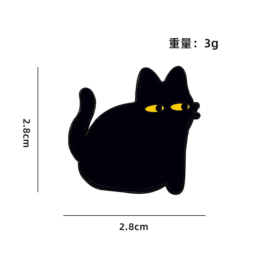 New Little Black Cat Brooch Creative Cute Funny Cartoon Pin Black Cat Badge Clothes Backpack Decoration