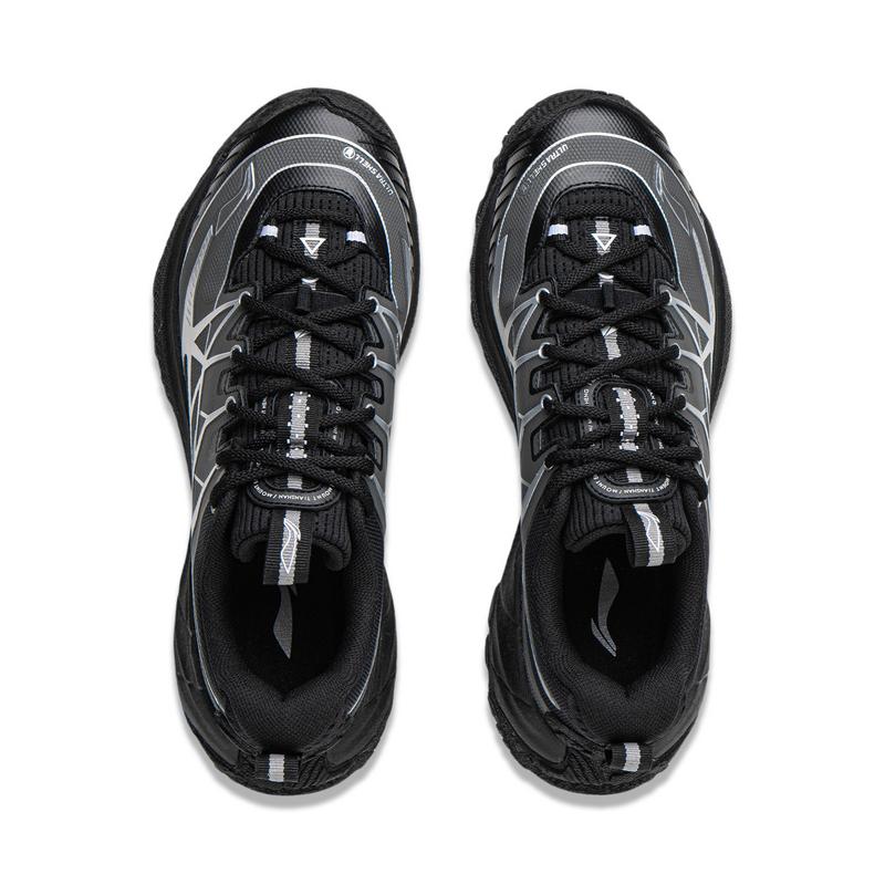 Li Ning CF Su Yi Jie 2 Outdoor Sports Comfortable Shock Absorption Rebound Low Top Hiking Shoes Unisex Hiking Shoes Black Silver AHTV039-2