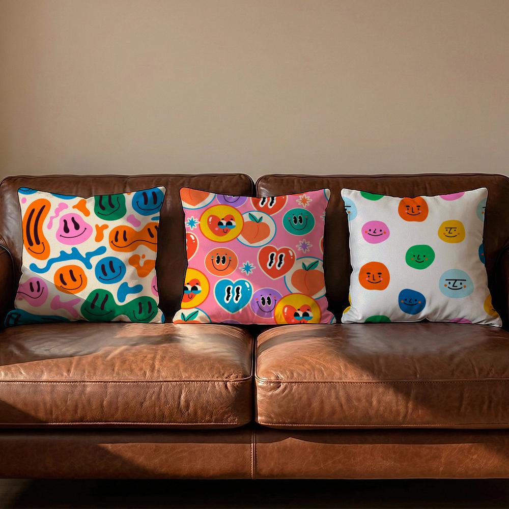 Retro American mosaic Cushion Cover Soft Reversible Durable Pillow Cover MultiScene Use for Home Car Daily Comfort