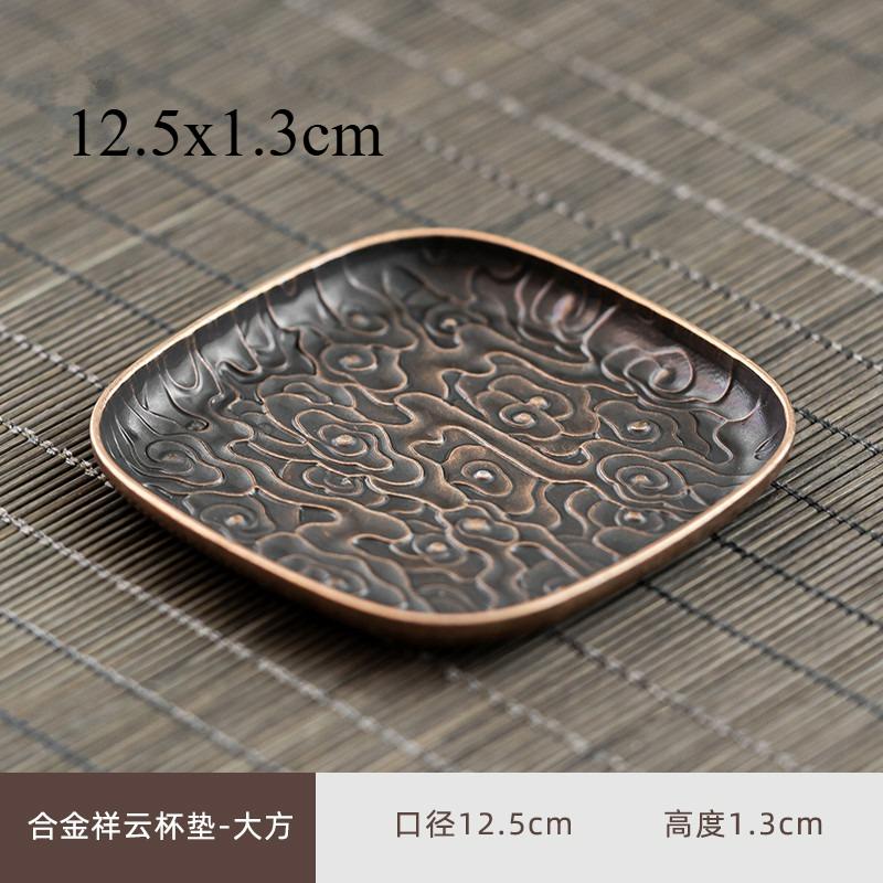 Retro Legierung Untersetzer Teetasse Tablett Rund Japanischer Stil Teewaren Zubehör Untersetzer Tassenhalter Matte Pad Kung Fu Teezeremonie