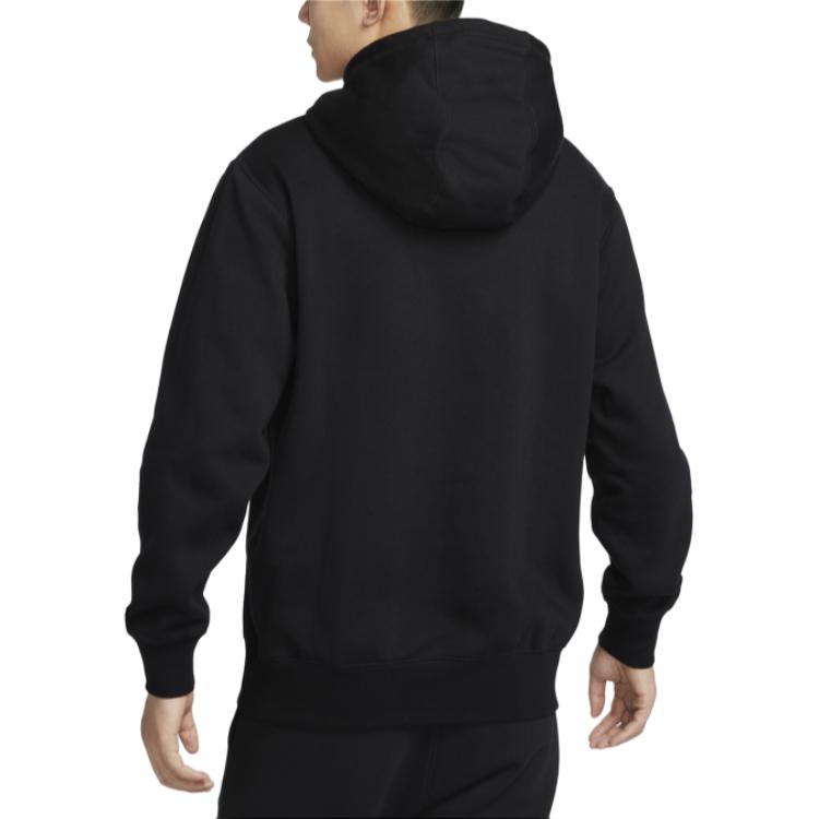 Nike Club Fashion Versatile Casual Fleece Pullover Hoodie Men Hoodies Black White FZ0872-010