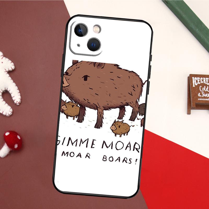 Cute Wild Boar Funny Cartoon Case For iPhone 14 Pro Max 16 15 11 12 13 17 Pro Max Mini 15 16 Plus 16e 17 Air Back Cover
