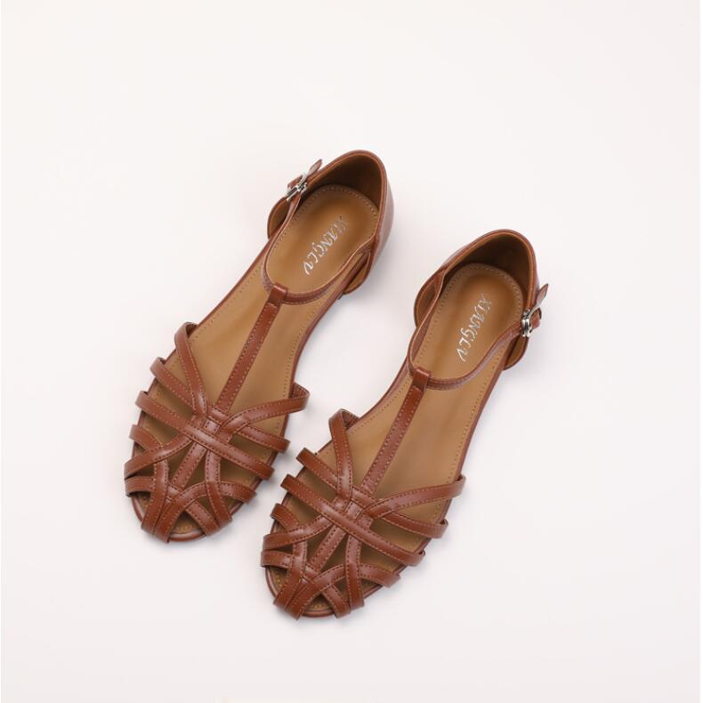 Baotou Sandals for Women Fashion Breathable Hollow Out Sandal Fashion Outdoor Casual Sandal Summer Holiday Roman Shoes for Women