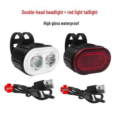 USB Rechargeable Bicycle Light: Waterproof Front & Rear, High Brightness for Night Riding