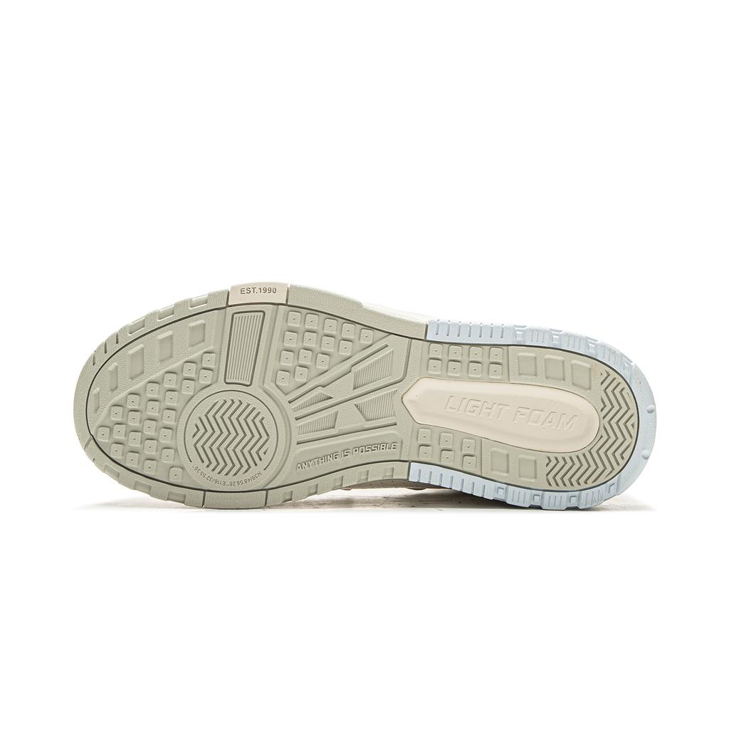 Li Ning Wave MID FLEECE Thermal Slip Resistant Mid top Skateboard Shoes Unisex White AGCV381-1