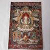 36" Tibet Tibetan Cloth Silk 4 Arm Guanyin Kwan-Yin Tangka Thangka Mural