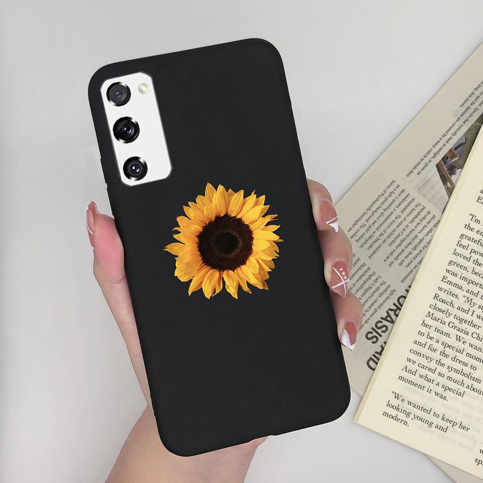Case for Fundas Samsung Galaxy S20 FE S 20 FE S20FE Case Samsung S20 FE Phone Silicone Flower Cute Soft Back Cover Cases Bumper