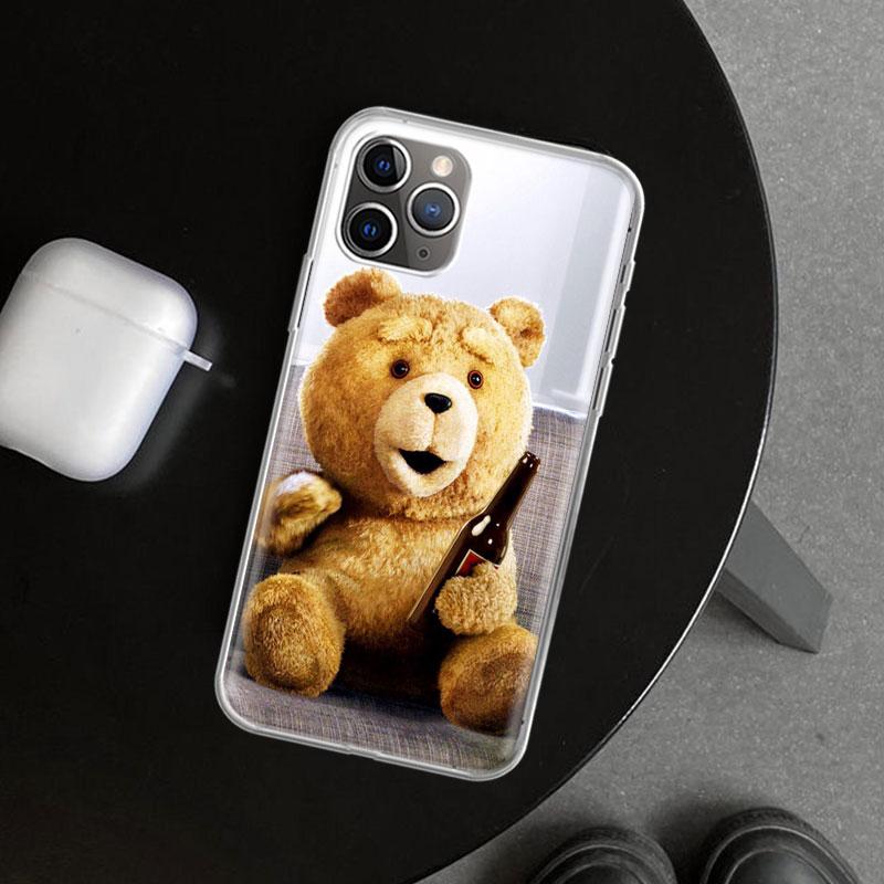 Naughty Cute Bear Funny Mascot Phone Case Cover for iPhone 11 12 13 Mini 14 15 Plus 16 Pro Max 17 Air 7 8 + SE Art Customized Fu