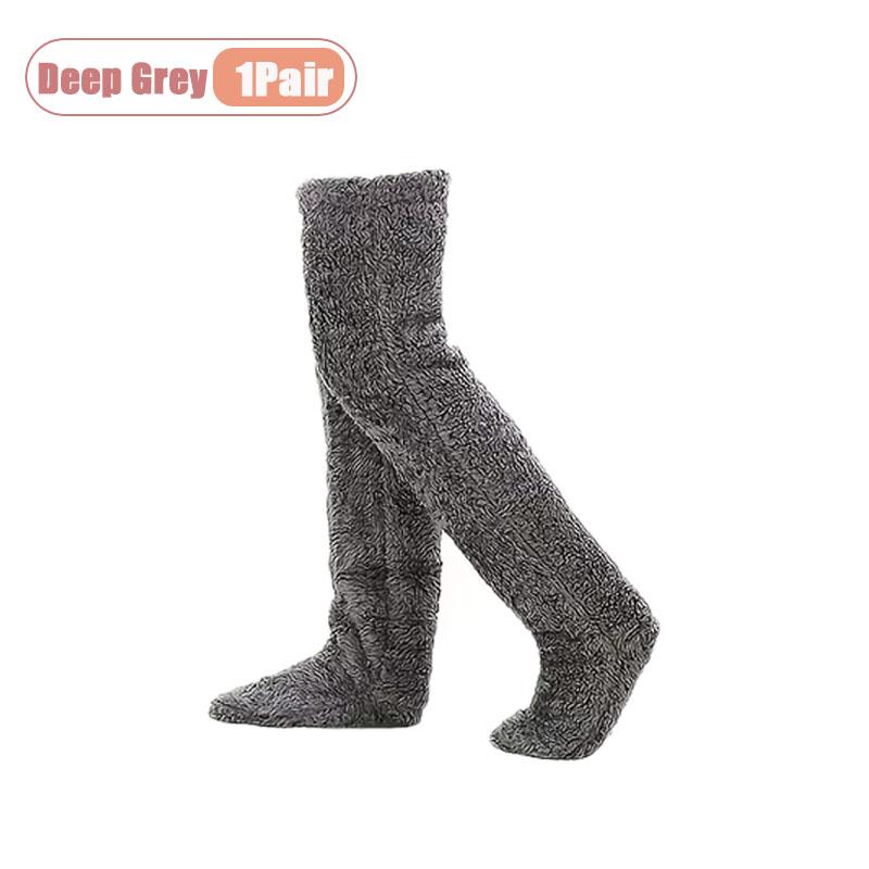 Xiaomi 1-4Pairs Women Over Knee Fluffy Socks Soft Plush Warm Thermal Leg Warmers Long Boots Socks for Home Indoor Floor Casual Winter