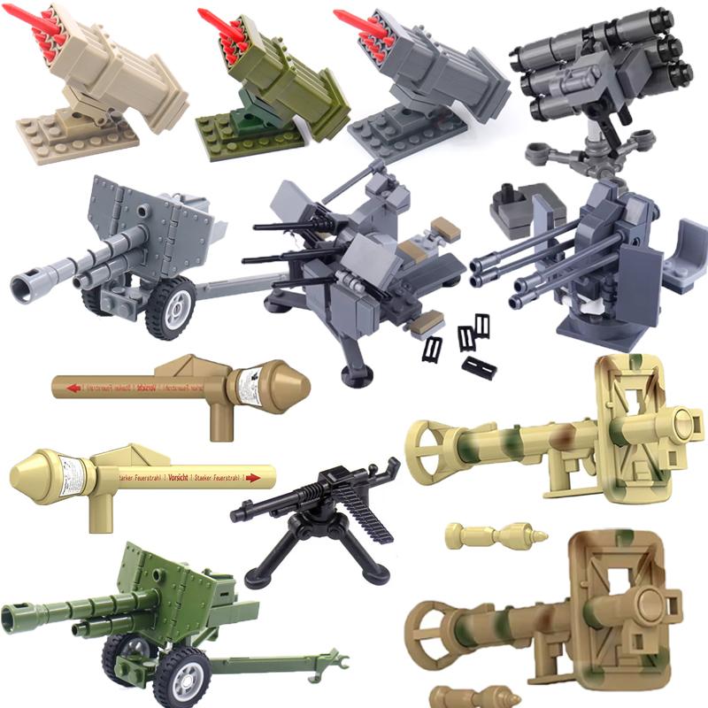 Building Blocks Weapons Accessory Soldier Digital Gift Ninja Sword Mortar Cannon Missile Launcher RPG Toys Mini Brick X006