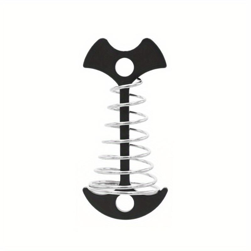 4pcs Outdoor Spring Fishbone Ground Nail Camping Tent Canopy Accessories, Boardwalk Deck Camping with Extended Spring Fishbone Nail
