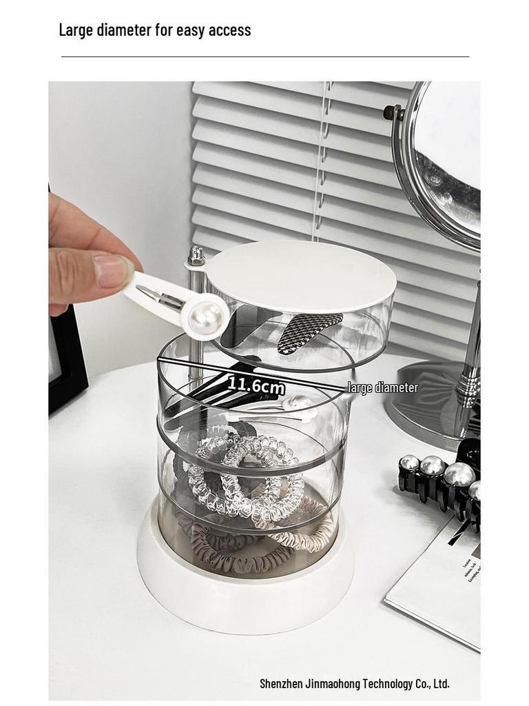 Rotating Transparent Jewelry Storage Box for Earrings, Necklaces, and Hair Accessories