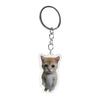 Cartoon Cat Keychain Pendant 2D Acrylic Thick Sling Lobster Clasp Keyring Car Bag Accessories Christmas Party Gift