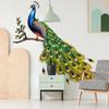 Tj3031 Creative Green Peacock Branch Bronzing Wall Sticker Decoration Children'S Room Living Room Bedroom Background Self-Adhesive Sticker