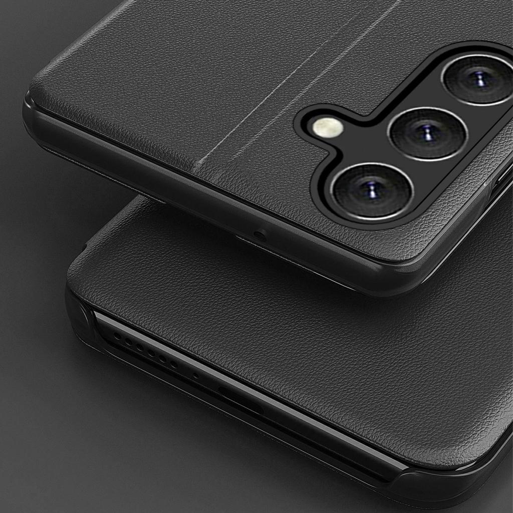 For Samsung Galaxy S25+ Case View Window PU Leather Stand Cover