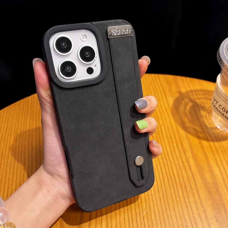 

Модный кожаный браслет для Magsafe, тонкий чехол для телефона iPhone 16 Pro Max 15 Pro 14 13 12 11, мягкая матовая противоударная магнитная задняя крышка iPhone 16 Pro Max чёрный