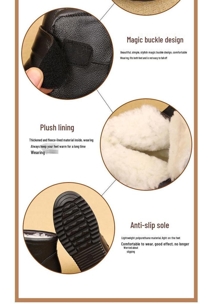 Women's Low-Top Slip-On Casual Winter Shoes with Fleece Lining and Synthetic Leather Round Toe