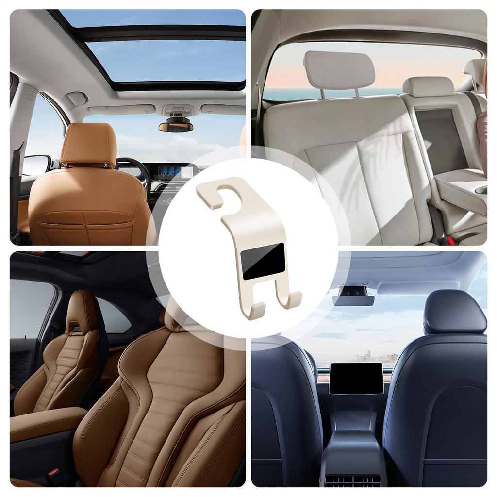 New Heavy Duty Car Headrest Hooks Non-Slip Storage Organizer Portable Seat Back Hanger Hook for Handbag Clothes Grocery Suitable