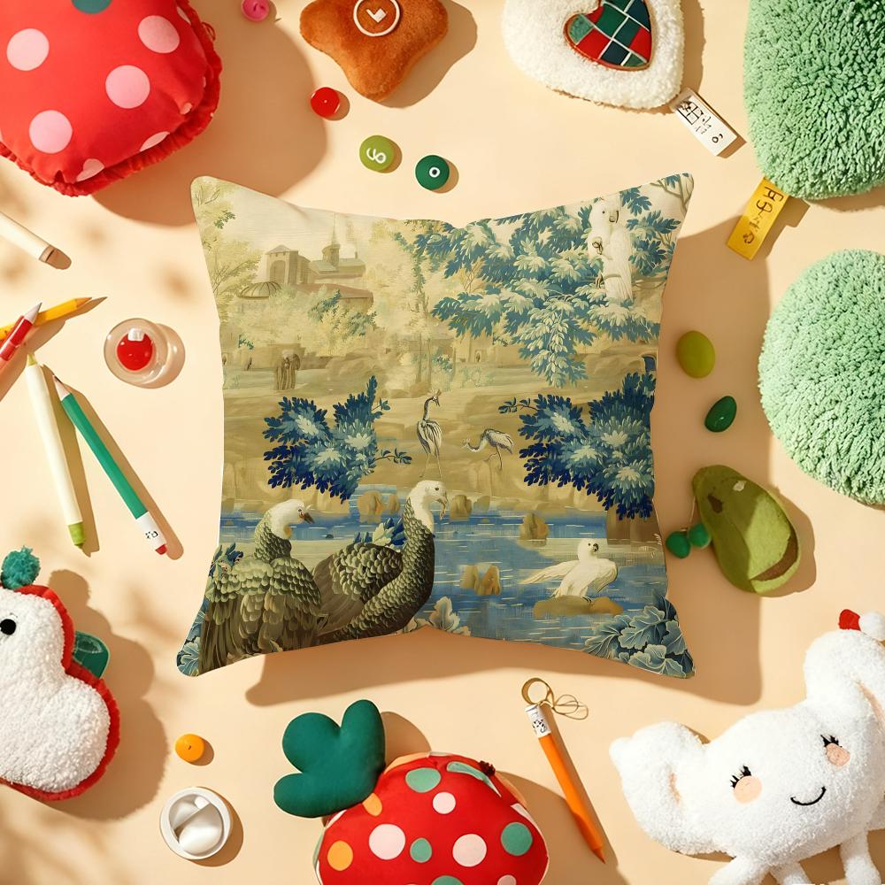 Aubusson Tapestry French Th Century Cushion Cover Plush Fabric Soft DoubleSided Printed Sofa Warm Winter Home Pillow Cover