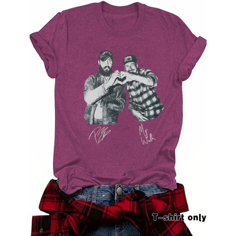 New Fashionable Short-sleeved "Brother Two Good" Printed Summer T-shirt Top
