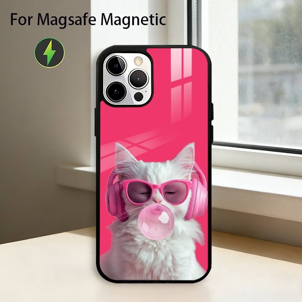 Aesthetic Cat Portraits Phone Case For iPhone17,16,15,14,13,12,11 Plus,Pro Magnetic with Magsafe Wireless Charging