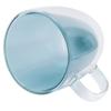 2Layer Cylindrical Coffee Cup HeatResistant Transparent Milk Mug for Home School  (Lake Green Liner )