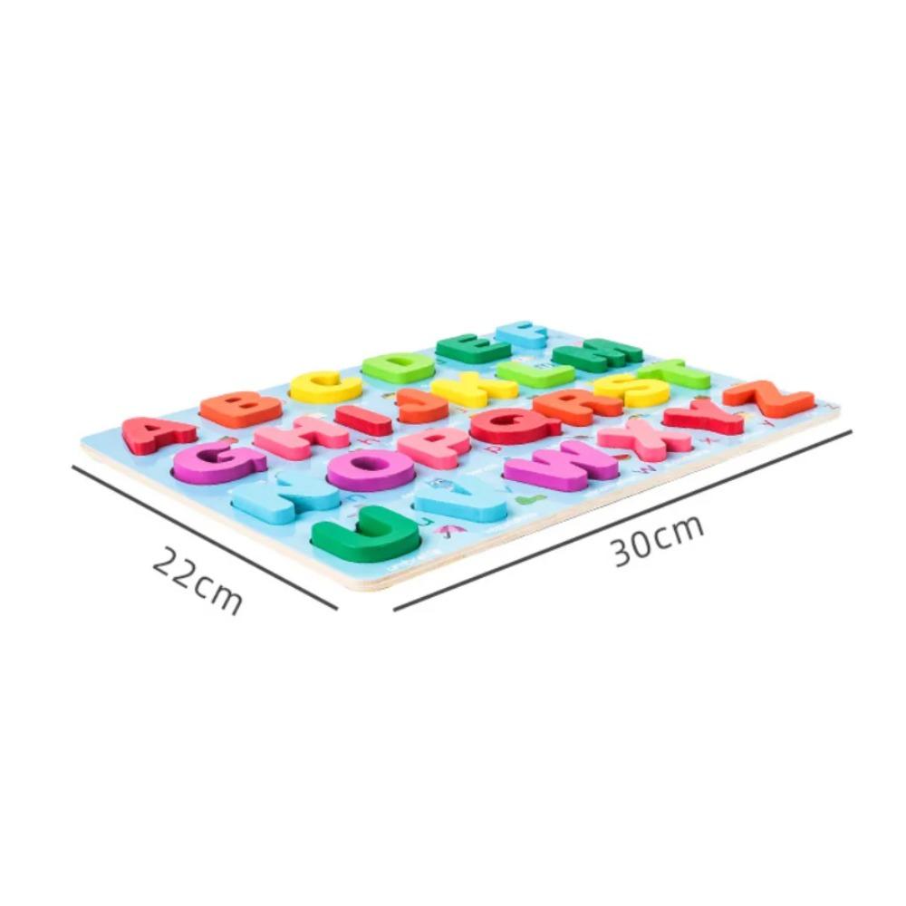 Kids 3D Wooden Puzzle Toys Colorful Number Letter Geometry Shape Cognition Grasp Board Early Learning Educational Montessori Toy