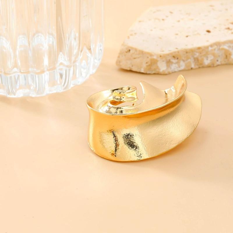 Gold/Silver Clip Earring Unique Spirals Shaped Ear Studs Irregular Geometric Ear Rings Elegant Party Jewelry Accessory