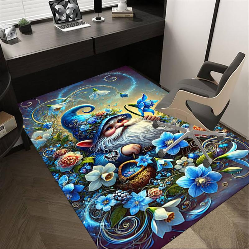 

1PC Gnome Flowers Non-Slip Floor Carpet Compatible for Office&Living Room&Bedroom&Dining room - Flat - Weave Machine-S0361 60cm by 90cm