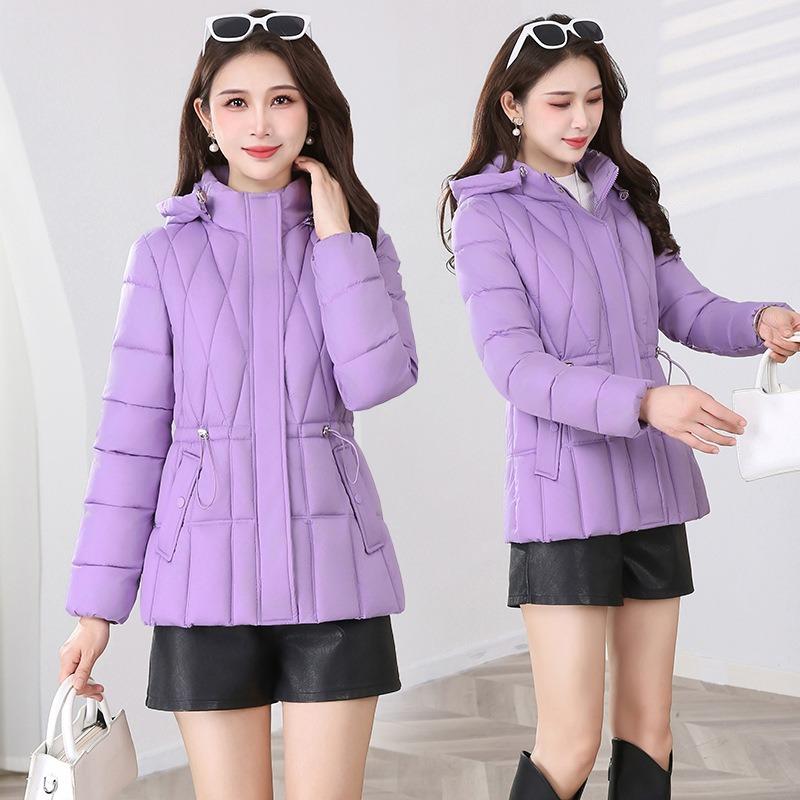Winter New Cotton-padded Clothes Women's Short Waist and Thin Hooded Cotton-padded Clothes Fashionable Warm Cotton-padded Jacket