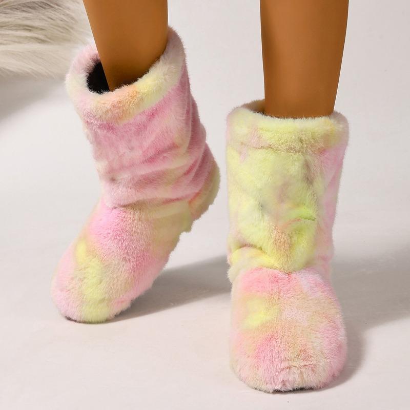 Fashion Autumn and Winter Thickened Warm Adult Large Size Middle Cylinder Anti-Slip Women's Boots