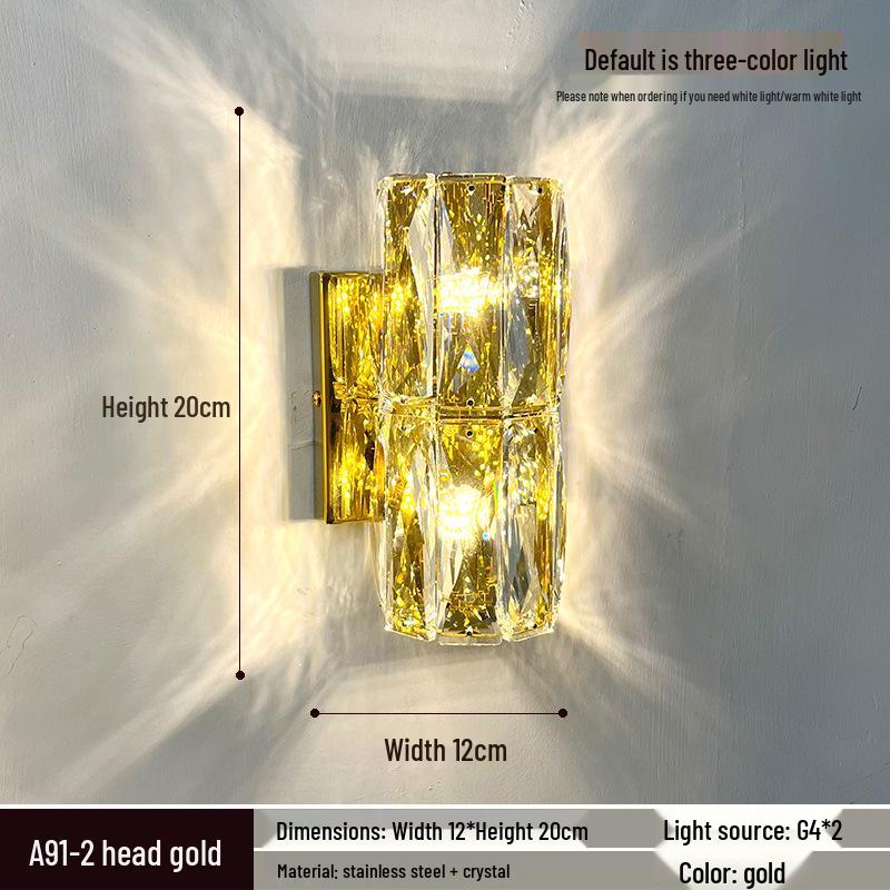 Elegant Crystal Wall Lamp: Minimalist Design for Bedrooms, Living Rooms, Stairs, and Hallways