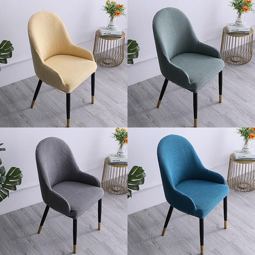 High-elastic Dining Chair Cover Curved Backrest Protector  for Home Decoration