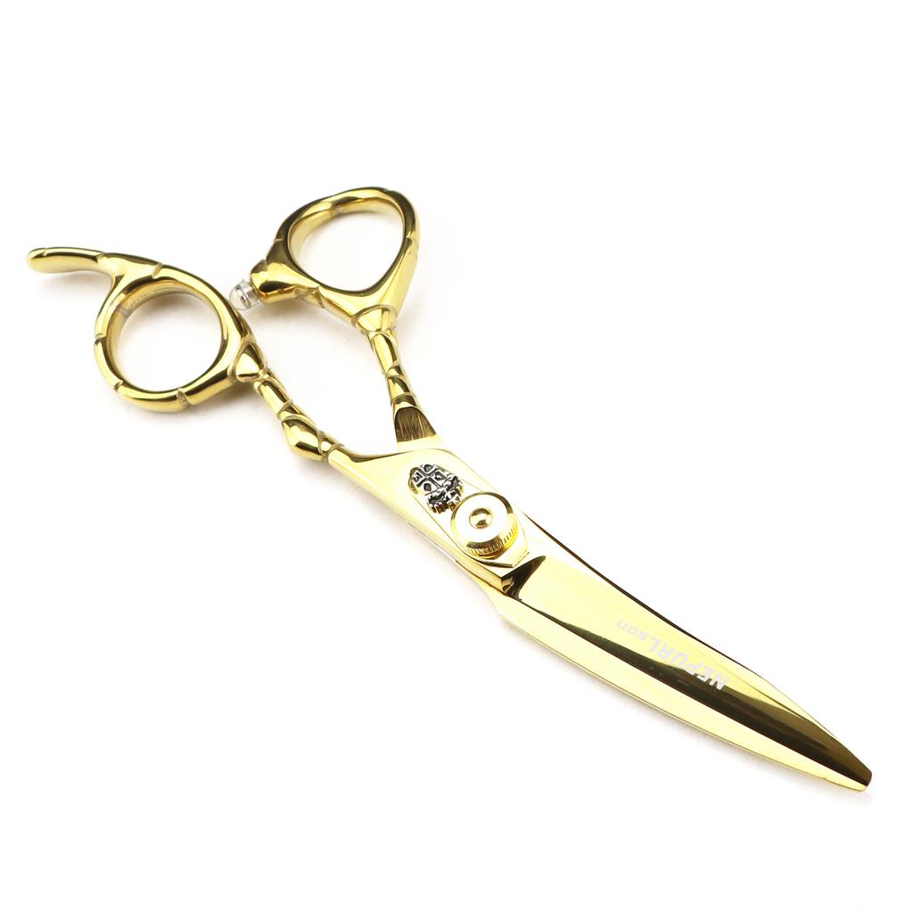 6.0 Inch Gold, Name Scissors, Curved Knives, Hair Scissors, Haircut Scissors, Flat Cut Tooth Scissors, Thin Scissors