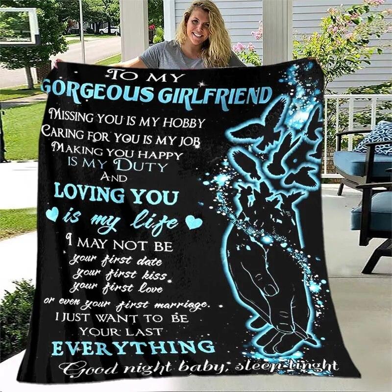 To My Wife/husband/Daughter/Son/Mom/Sister Blanket Custom Blanket Gift Air Mail Letter Blanket Family Gift Best Wish for Her/him
