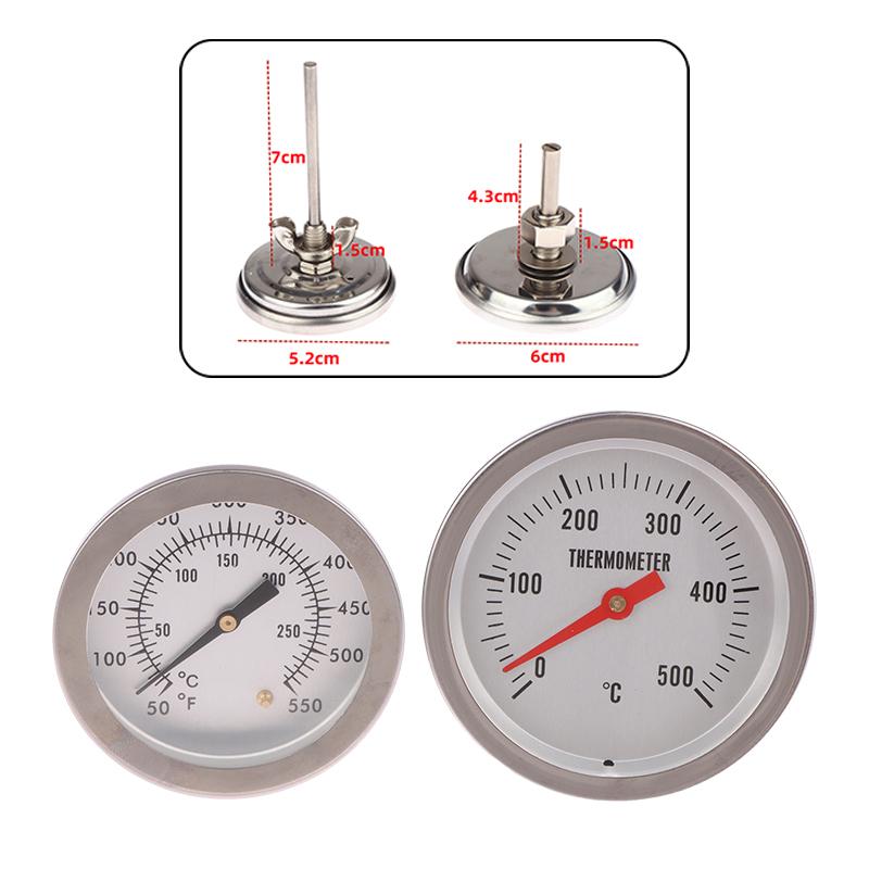 Stainless Steel Bbq Bimetal Thermometer Meter Bbq Food Cooking Meat Gauge Kitchen Professional Tools Accessory 0-500℃
