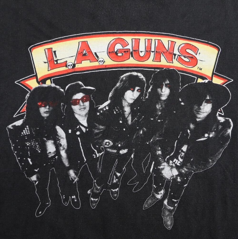 Vintage 1989 LA Guns Hollywood Vampires All size Black T-Shirt Unisex T-Shirt XL