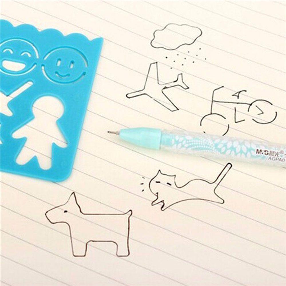 DIY Craft Cartoon Spirograph Plastic Drawing Rulers School Painting Supplies Painting Template