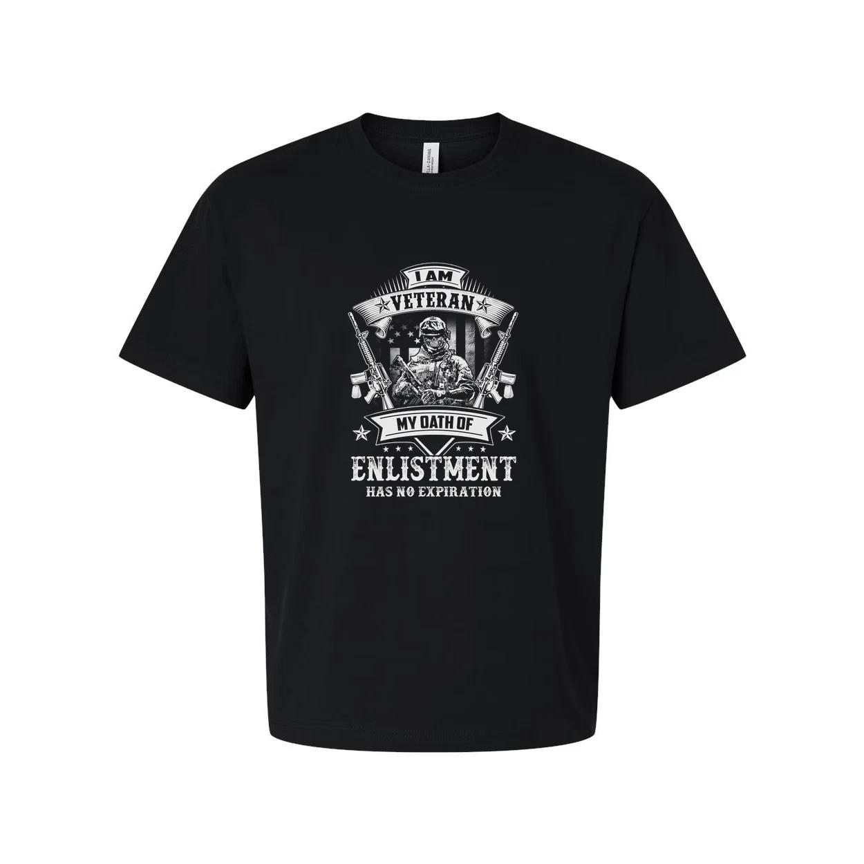 I Am Veteran Unisex Military Graphic Tee Featuring Oath Of Enlistment Has No Exp 4XL