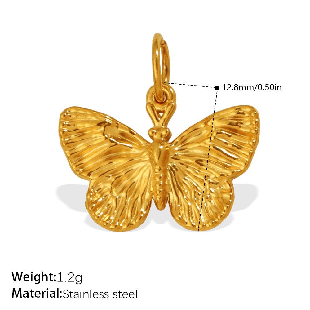 Exquisite Small Animal Series Pendant Stainless Steel Rhinestone Zircon Elephant Butterfly Diy Accessories