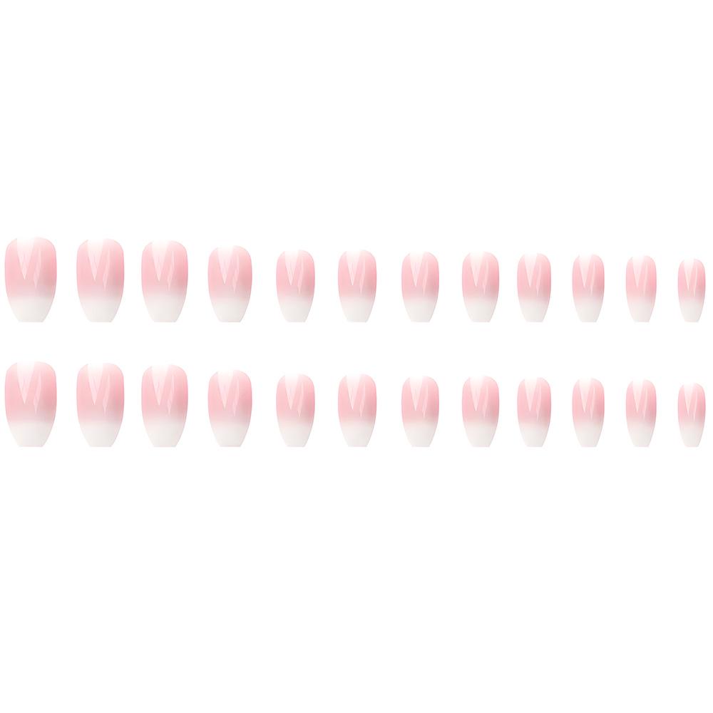 Best-Selling Wearable Nails: Sweet Girl Ice Clear Gradient Nude Gingham Nail Art