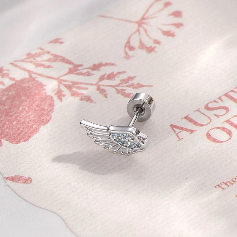 1Pc Women Creative Fashion Wings Ear Bone Nails angel earrings minimalist  Handmade