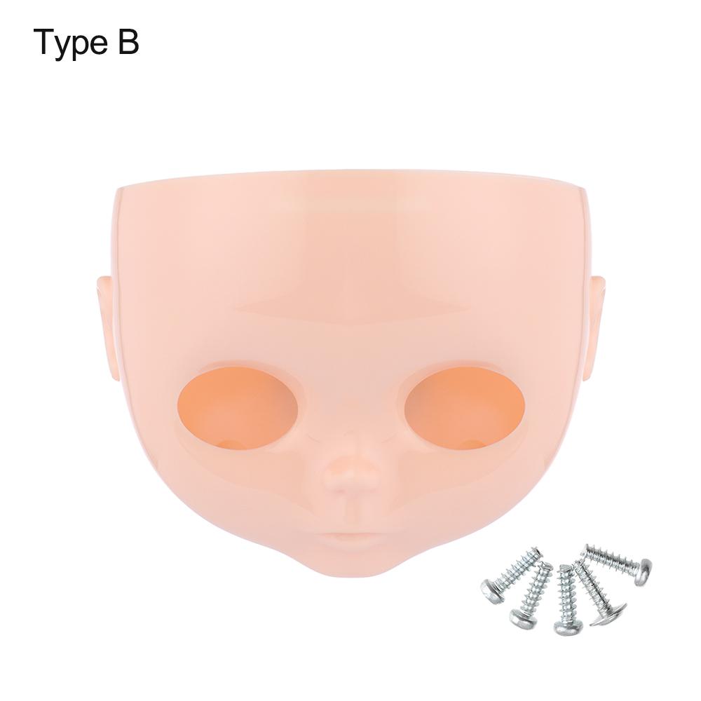 1PC 1/6 Blyth DIY Doll Factory Dolls Faceplate With Backplate 30cm Plastic Blyth No Makeup Face and Screw Toys Accessories