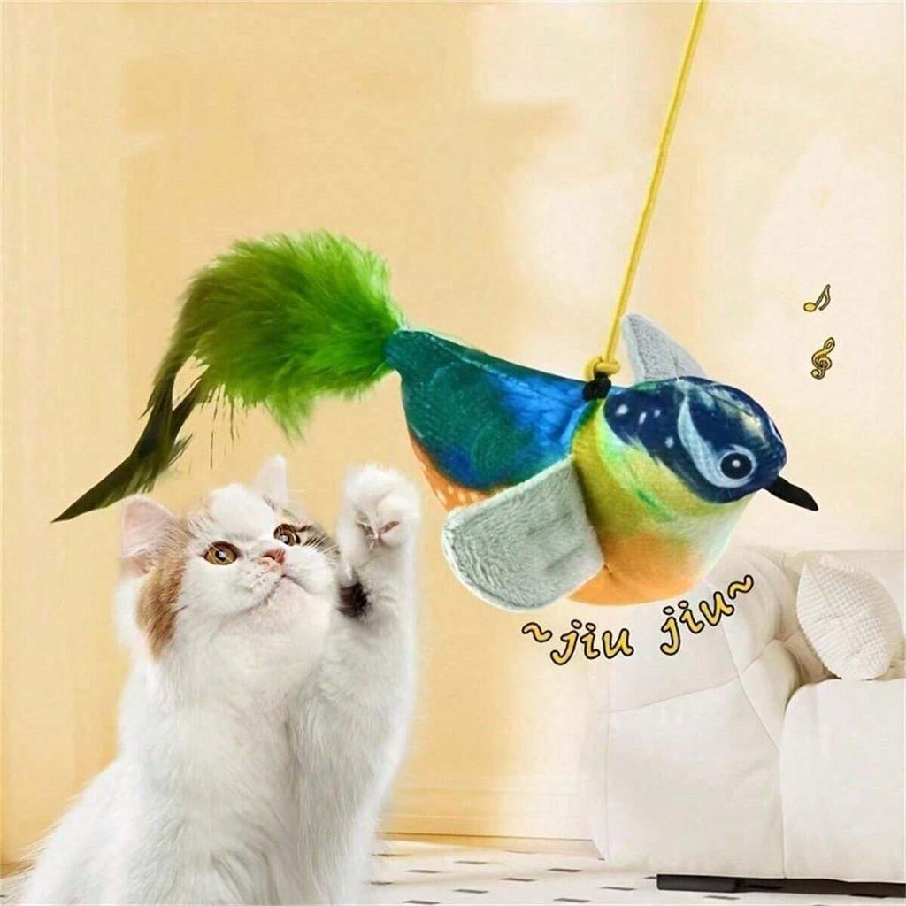 Simulated Bird Cat Toy, Indoor Cat Sports Interactive Bird Toy, Can Make Sounds, Random Tail Pattern