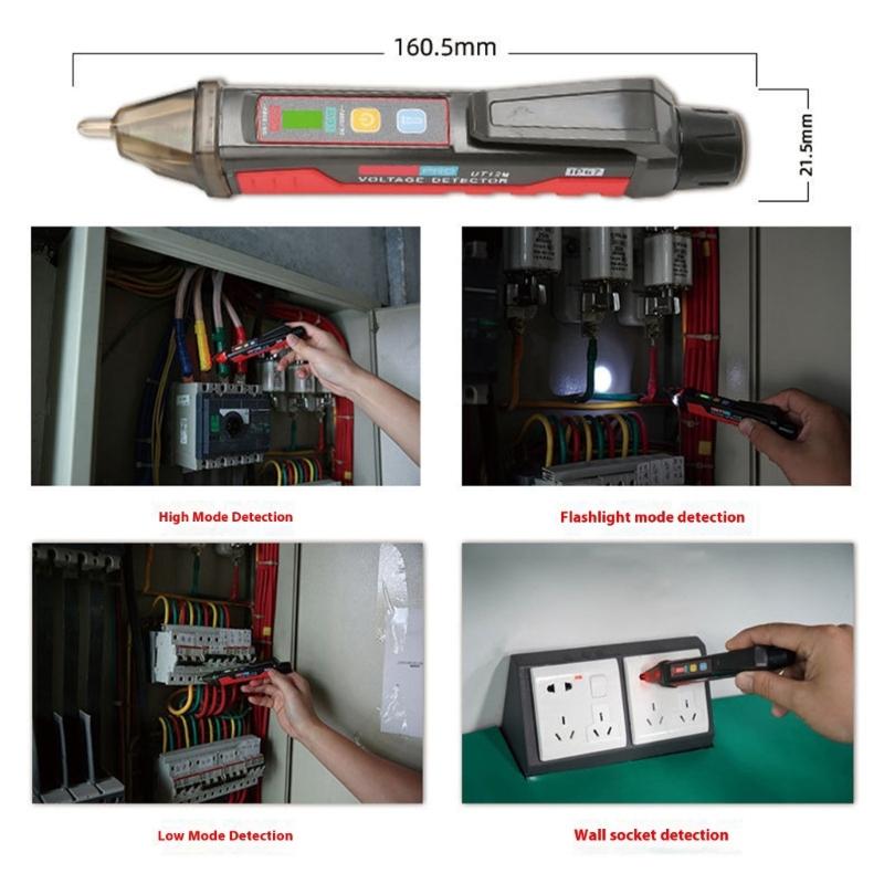 Electricians Intelligent Voltages Detector Pen No Contact Live/Neutral Wire Tester with Breakpoints Locator Waterproof
