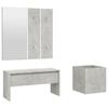 VidaXL Hallway Furniture Set Coat Rack Set Entrance Bench Mirror Planter Living Room Interior Concrete Grey Wood 3082057
