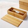 1pc Storage Box, Japanese Style Bamboo Spoon And Fork Cutlery Storage Box, 2-grid Divided Chopstick Box With Lid, For Restaurant And Hotel