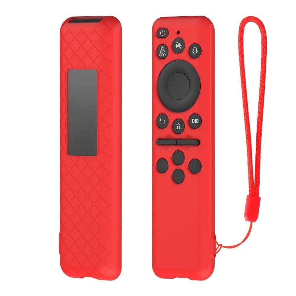 

Silicone Protective Case with Lanyard Protector Soft Shell Remote Control Sleeve for Samsung BN59-01432A/BN59-01480L 144.3*41mm червоний