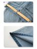 Summer 2025 Women's High-Waist Blue Denim Midi Skirt - Slimming A-Line for Pear-Shaped Bodies