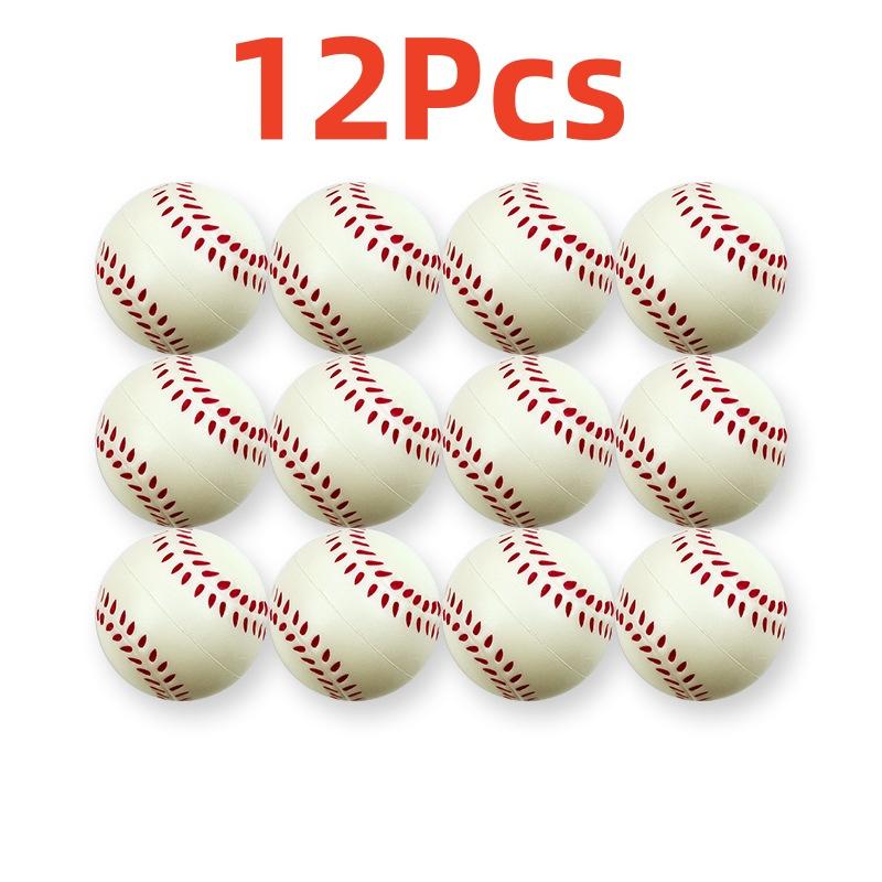 12Pcs Pu Solid Elastic Sponge Ball Bubble Ball Basketball Tennis Baseball Rugby Grip Ball Stress Relief Toy Scene Decorations